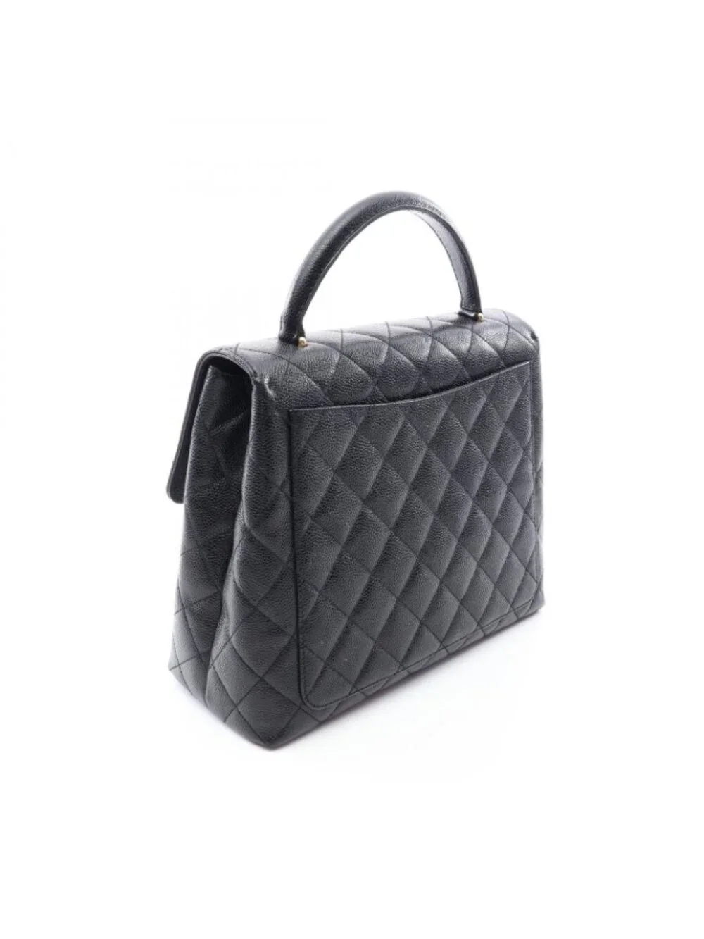 Chanel Handbag Quilted Black Caviar Leather